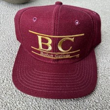Boston College Eagles Hat The Game Bar Snapback Cap Gold Maroon Football VTG
