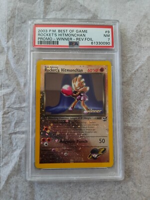 Rocket Hitmonchan PSA 8 Winner Best of Game Promo #9 2003 Pokémon TCG Foil