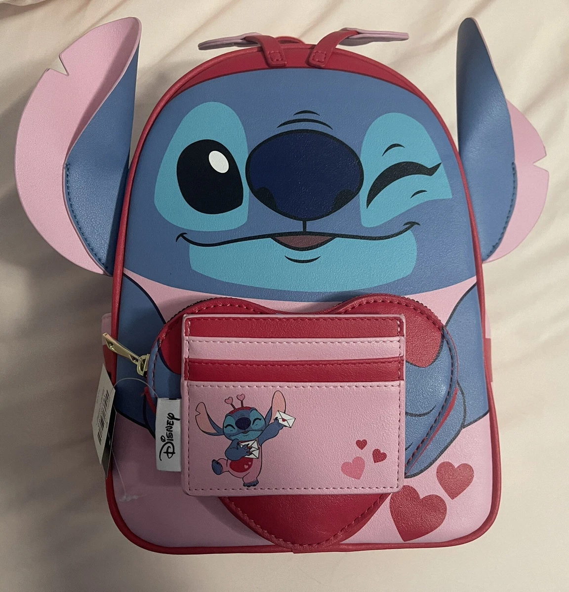 Disney Lilo and Stitch Lovebug Valentine Winking Mini Backpack Bag Love
