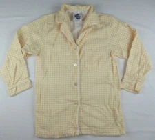 The Company Store Women's Flannel Sleep Shirt Yellow Plaid Size M