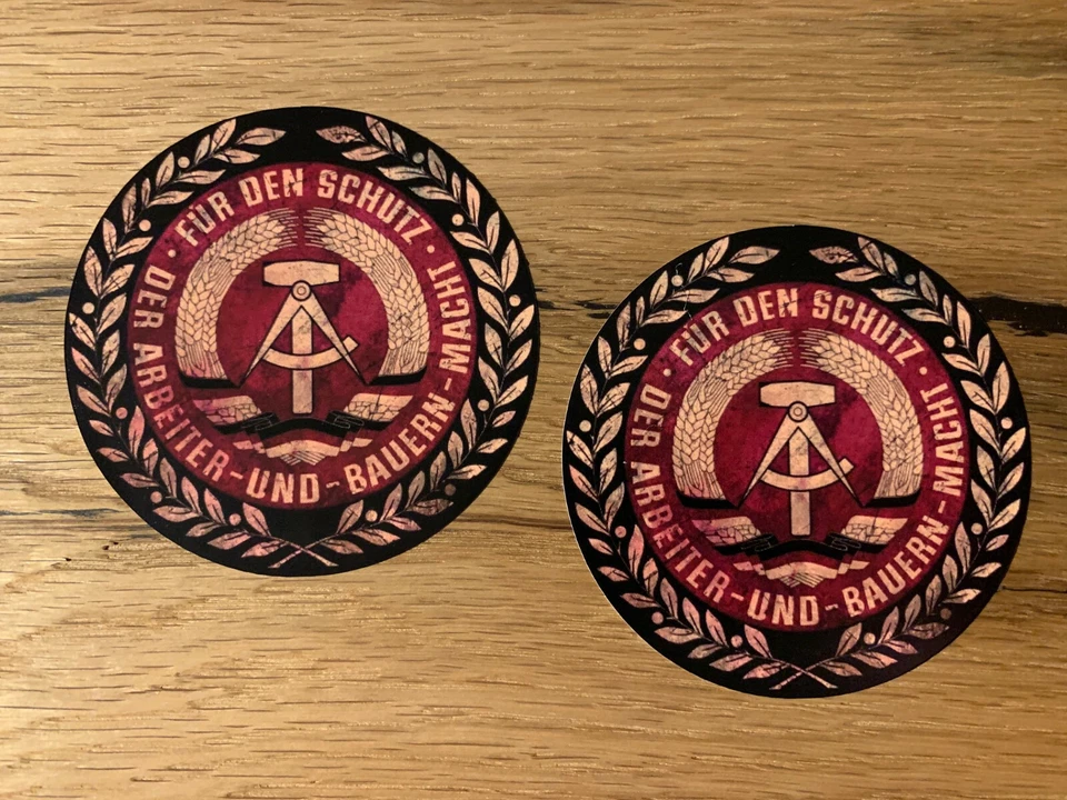 2x DDR Aufkleber NVA für GAZ Fortschritt ZT Belarus Trabbi Lada Niva Osten #765