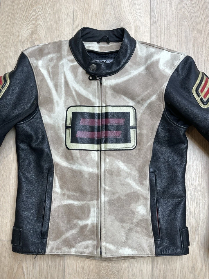 Chaqueta acolchada de cuero genuina SHIFT para motocicleta carreras callejeras desierto camuflaje tostado Foto 4 de 4