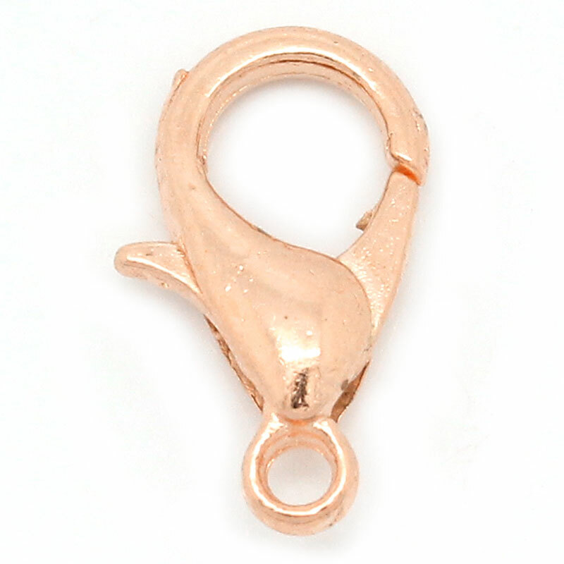 Rose Gold Lobster Clasps - 12mm x 6mm - Pack of 50 - Jewellery Making Findings