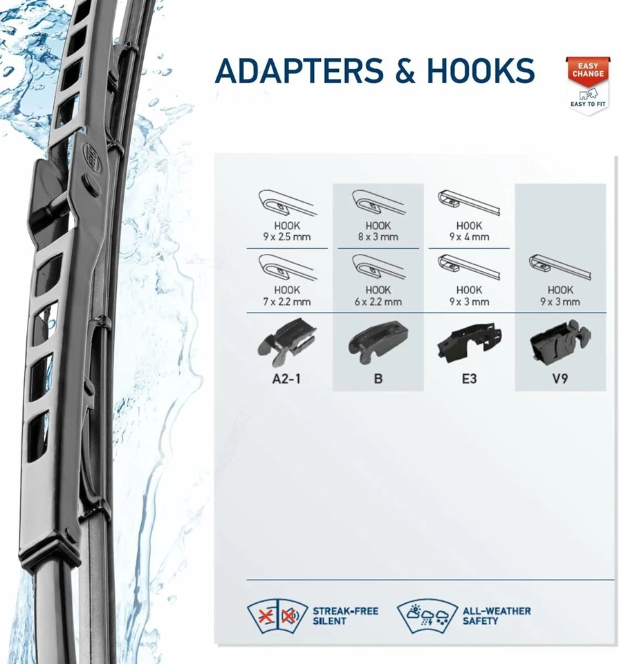 Стандартное стеклоочиститель HELLA 9XW398114011 — 11 дюймов упаковка из 2 - Изображение 3 из 3