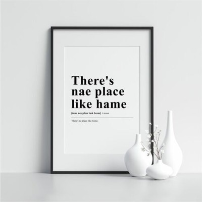 There's Nae Place Like Hame Funny Dictionary Definition Scandi Print