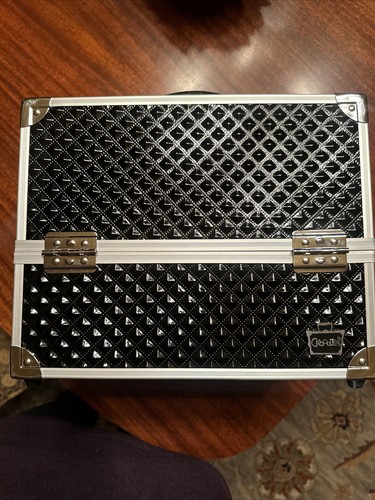 Caboodles Expandable Make Up Train Case Jewelry Box Black - 第 1/6 張圖片