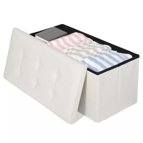 Folding Storage Ottoman Bench Foot Rest Foot Stool for Bedroom Entryway Indoor - Imagen 66 de 93