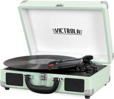 Portable Record Player Bluetooth 3 Speed Vinyl Suitcase Pink VSC-550BT Victrola