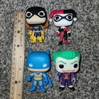 Batman FUNKO POP! Lot Of 4 Mini 3" Figures Joker Harley Quinn Batgirl Batman