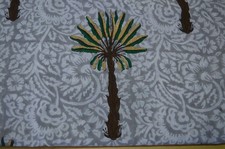Palm Tree Hand Block 100 Cotton 2 Yard Fabric NO TARRIF CHARGES 100  ZK 278