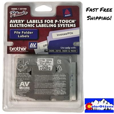 VTG Brother P-touch Avery File Folder Labels AV-1789 P-2600 2610 3600 9600