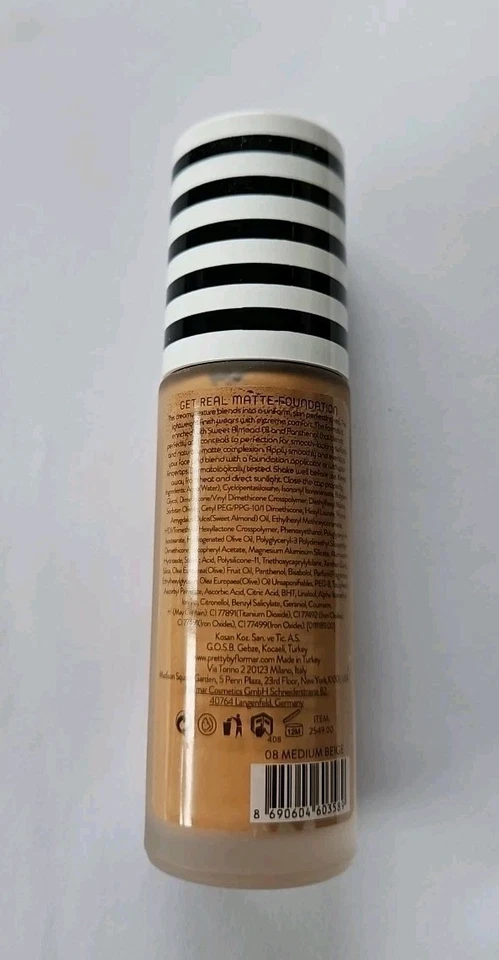 Pre.tty BY FLORMAR GET REAL MATTE FOUNDATION. SPF 15. 08 Medium Beige. - Bild 2 von 2
