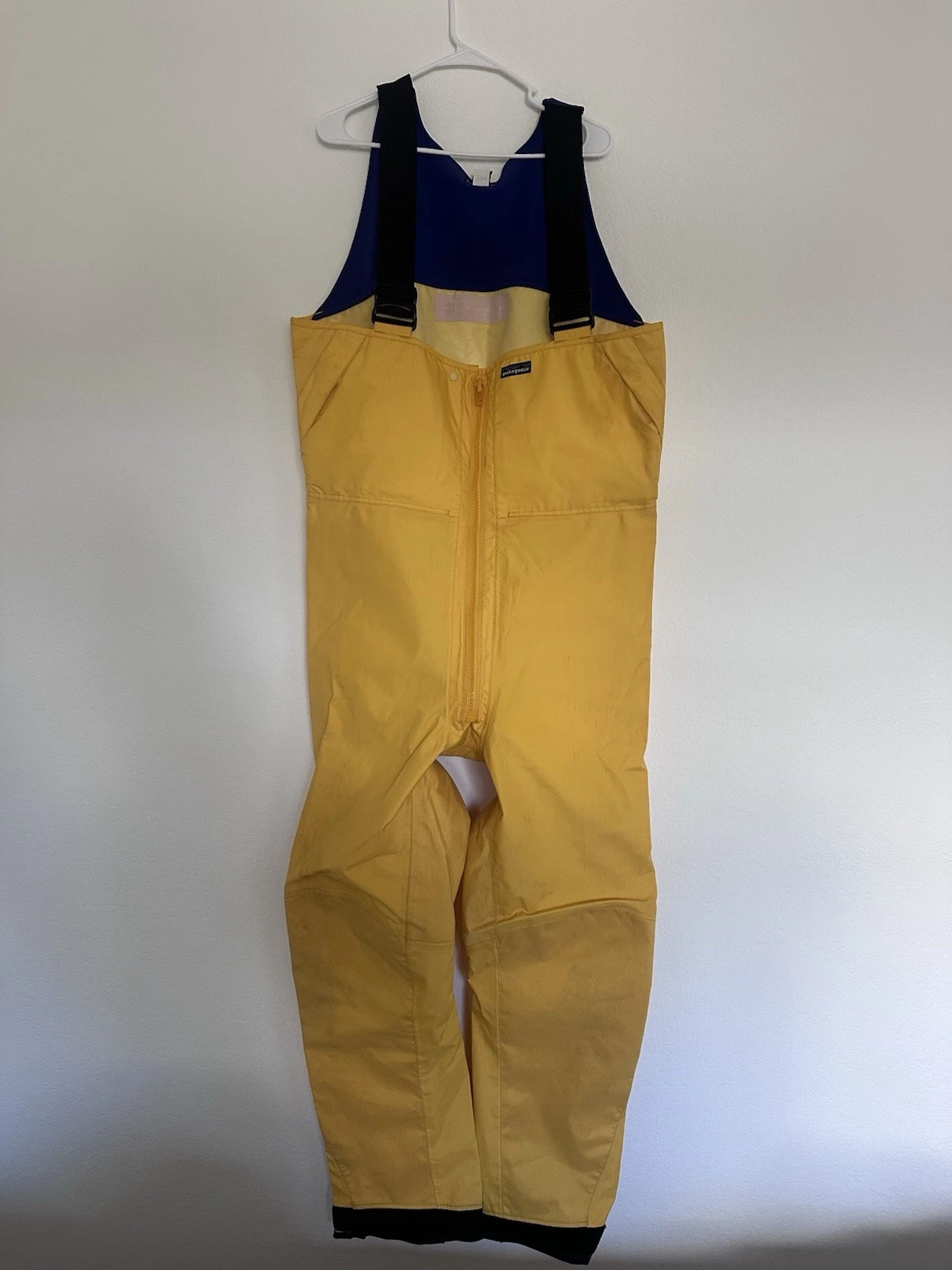 Patagonia Pants Mens XL Yellow Waterproof Fishing Bib Overalls Outdoor Waders
