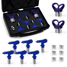 Airless Paint Spray Tip Set，6 Pieces Reversible Spray Tips and 2 Pieces N