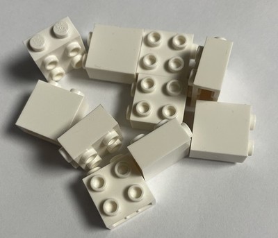 10x LEGO 22885 Stein modifiziert 4 Noppen Weiß Weiss White Brick Modified New