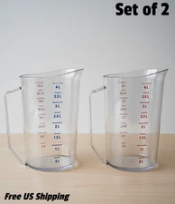 Cambro 400MCCW Commercial Measuring Cups 4 Quart Set of 2