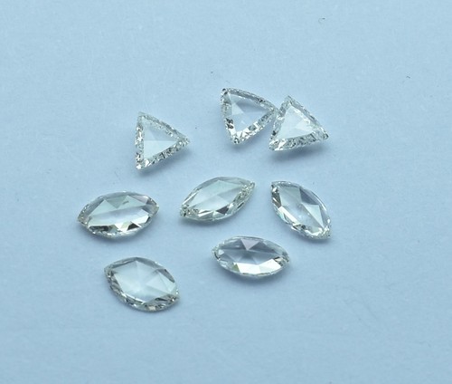 Rose cut Natural Diamonds 5 Marquise & 3 Trillions F-G VVS-VS HIGH QUALITY