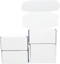 4X3X2 Inches 50 Pack White Corrugated Cardboard Shipping Boxes Small Mailer Boxe