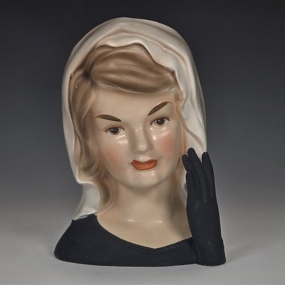 1964 Inarco Jackie Kennedy JFK Mourning Lady Head Vase E-1852 Japan 6''