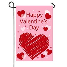 Happy Valentine Garden Flag Double Sided 12 X 18 Inch, Valentines Day Decoration