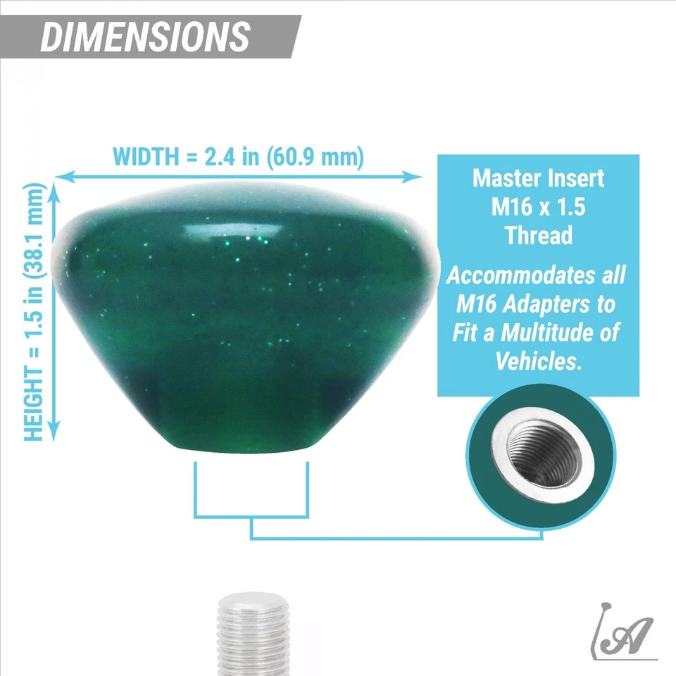 Verde I <3 VOLKSWAGEN Verde Retro Metal Escama Cambio Perilla con M16x1.5 Inserto Automático Foto 4 de 4