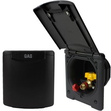 ABL Gassteckdose Außensteckdose Versorgungsklappe Wohnmobil Wohnwagen schwarz