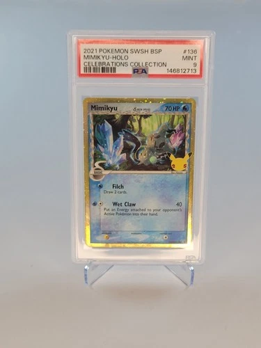 Pokemon Mimikyu Delta Species SWSH136 Celebrations PSA 9 Mint Black Star Promo