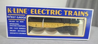 NEW Vintage K-Line K-6673 O/O27 Gauge Die Cast Train Flat Car w Pipes Up w Box