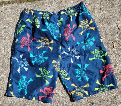 Boys Swim Trunks Tiki Skulls & Crossbones Cherokee size XL 16/18 - Picture 2 of 3