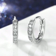Aritos Aretes con zirconia Plateadas Regalo Damas Cumpleaños Para Dama