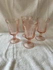 Vintage Indiana Glass Pink Madrid Depression Glass Goblets Set of 4 – 6.5 Inch