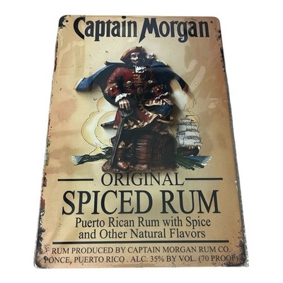 Captain Morgan Original Spiced Rum Tin Metal Vintage Sign 8x12 NEW