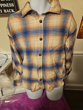 NWT GOODFELLOW CO HEAVYWEIGHT FLANNEL BUTTON SHIRT W/POCKETS MULTICOLOR SIZE L