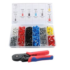 Ferrule Crimping Tool Kit AWG 23-7 Self-Adjustable Ferrel Crimper Kit W/ 1200Pcs
