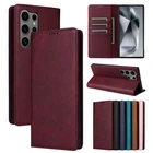 For Samsung Galaxy S26 Ultra S25 S24-S22 Leather Flip Stand Wallet Phone Case