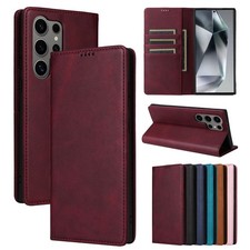 For Samsung Galaxy S26 Ultra S25 S24-S22 Leather Flip Stand Wallet Phone Case