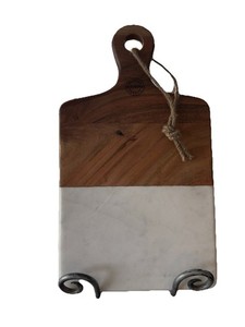 Kitchen Artisanal Supply Acacia Wood & Marble Serving Board Charcuterie