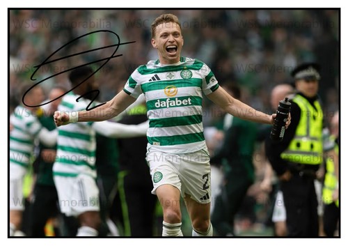 12961. Alistair Johnston Signed Pictures (A4 Prints) Glasgow Celtic Canada etc.