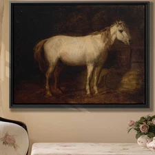 Rustic Horse Animal Art Print Vintage Equine Canvas Wall Decor Rural Artwork