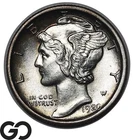 1920-D Mercury Dime, Full Split Bands, Solid Gem BU++ FSB Tough Date