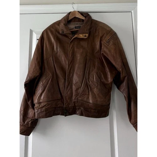 Vintage Wilson's 1990 Leather "Adventure Bound" Bomber Jacket, Size Large - product listing photo
