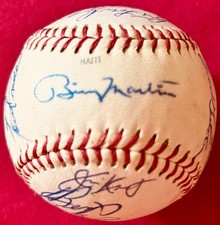 1979 Yankees team signed baseball Billy Martin Reggie Jackson Yogi Berra Hunter