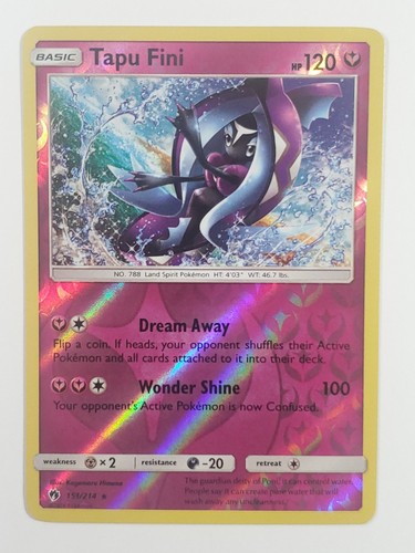 Tapu Fini 151/214 SM - Lost Thunder Reverse Holofoil NM Pokemon