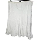 Eileen Fisher XL White Linen Full Skirt Coastal Minimalist Summer Casual