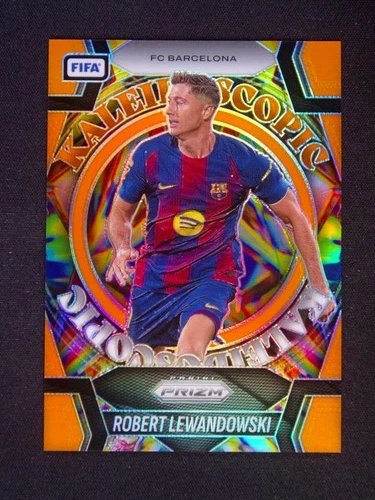 2025-26 Panini Prizm FIFA Robert Lewandowski #14 Poland Kaleidoscopic Orange /25