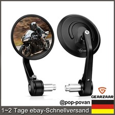 2x Motorrad Rückspiegel Set Lenkerenden Spiegel 7/8" E-Geprüft Motorradspiegel