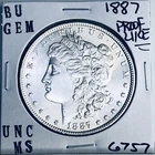 1887 BU GEM MORGAN SILVER DOLLAR UNC MS+++ U.S. MINT RARE COIN 6757