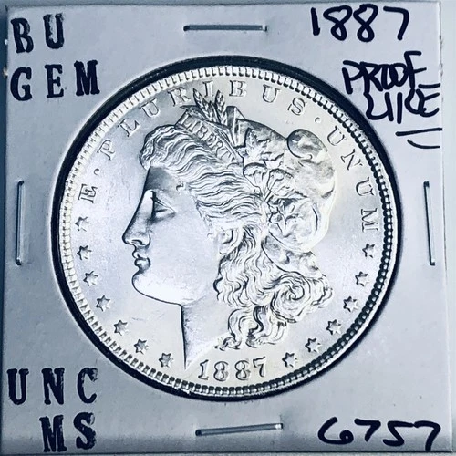 1887 BU GEM MORGAN SILVER DOLLAR UNC MS+++ U.S. MINT RARE COIN 6757