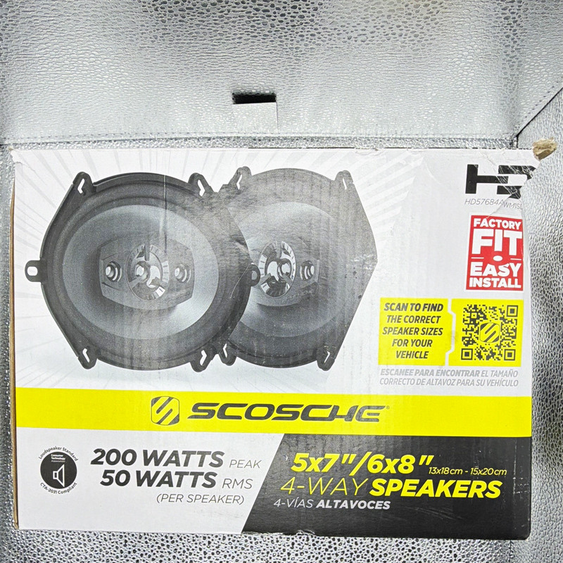 Scosche HD57684A-WM1SD 4-Way Speaker Set 5x7in / 6x8in 50W RMS