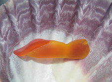 Sea Glass, Beautiful Shaped Long Red Orange and Yellow